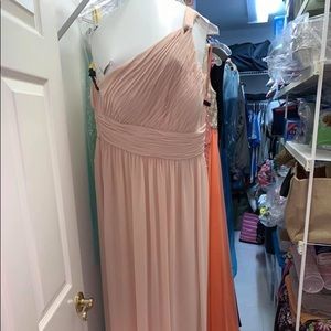 Tan one shoulder dress size 14